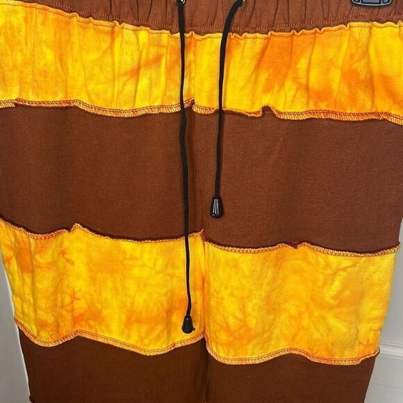 KPC Himalayan Tie Dye Striped Pants Size XS Brown/Yellow Boho Hippie - Picture 2 of 4